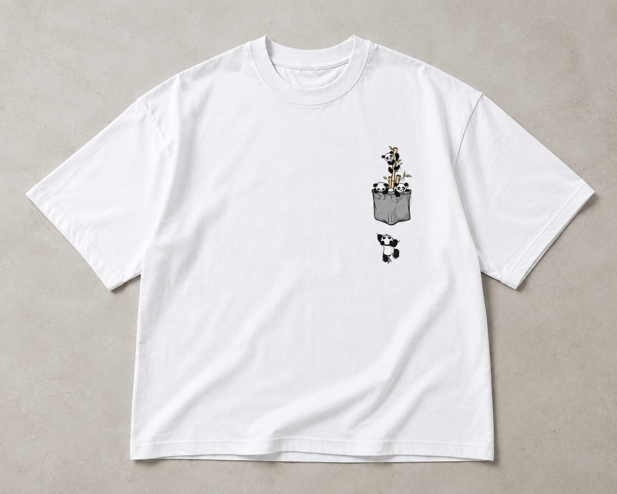 Bamboo Panda Graphic Oversized T-Shirt