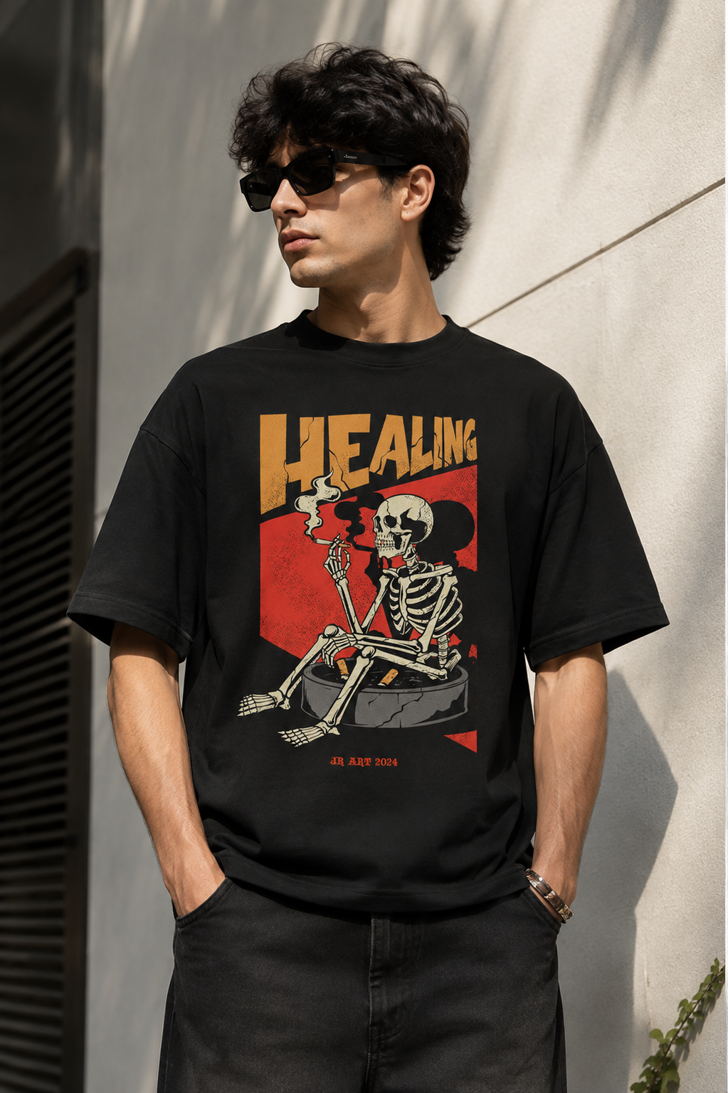 Healing Skul Oversized T-Shirt (Black)
