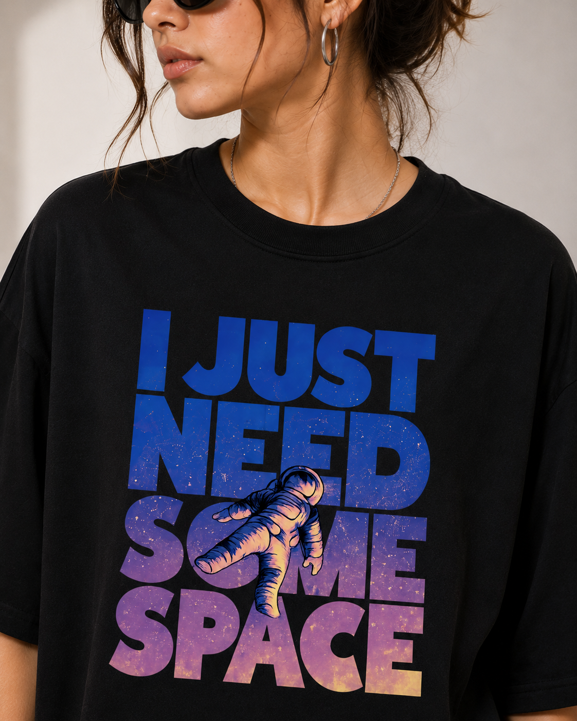 Just Need Some Space Graphic Oversized T-Shirt