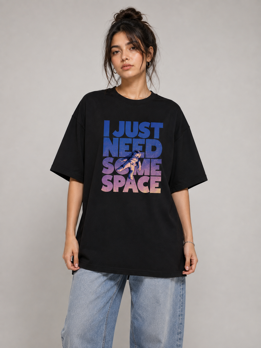 Just Need Some Space Graphic Oversized T-Shirt