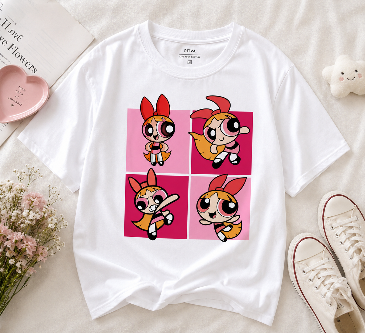 Powerpuff Girls Blossom Graphic Oversized T-Shirt