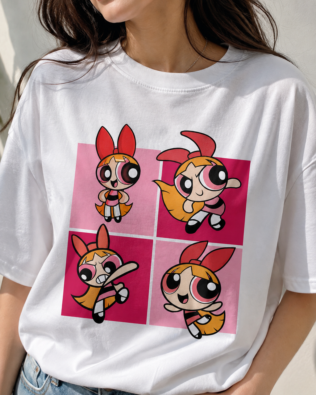 Powerpuff Girls Blossom Graphic Oversized T-Shirt