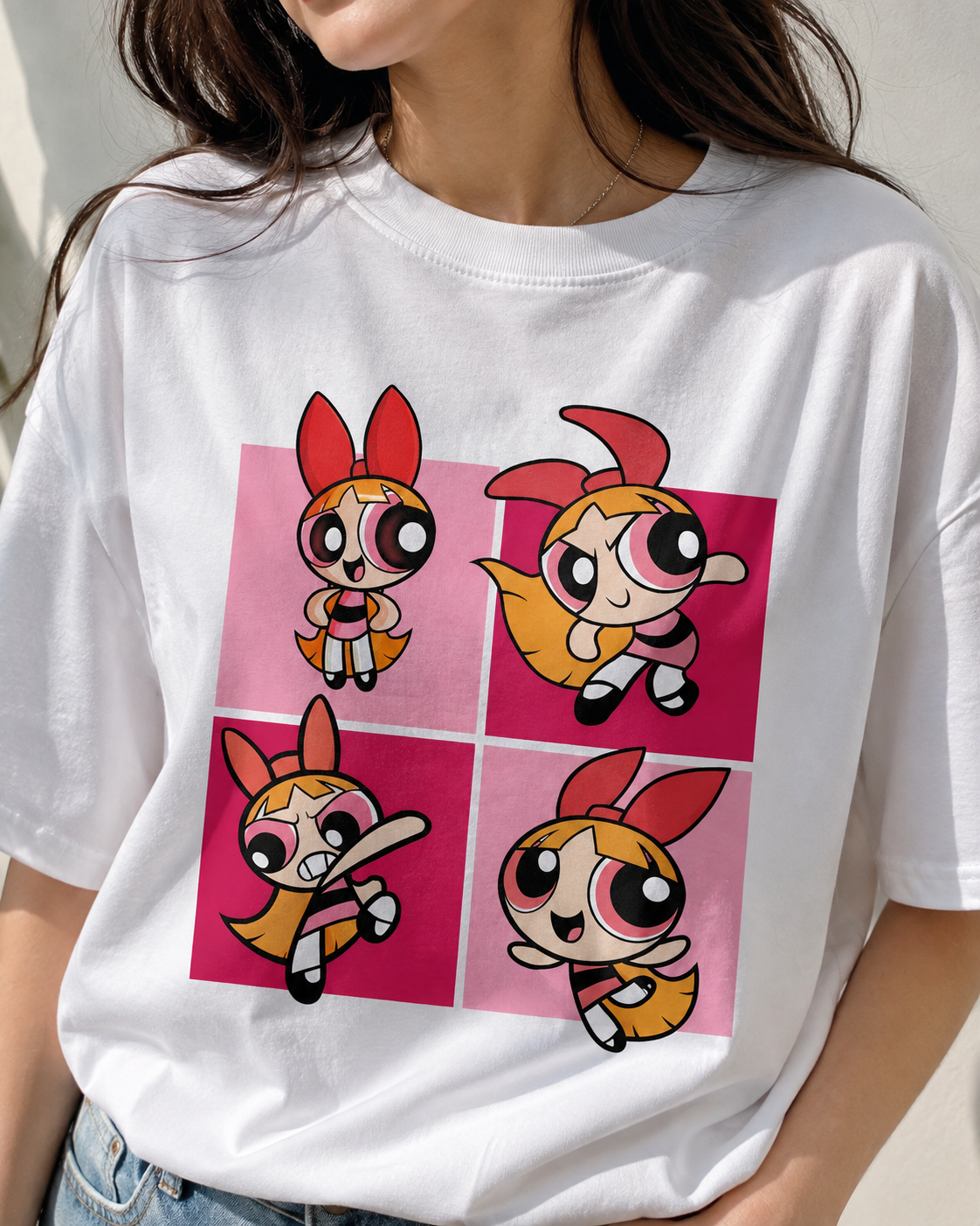Powerpuff Girls Blossom Graphic Oversized T-Shirt