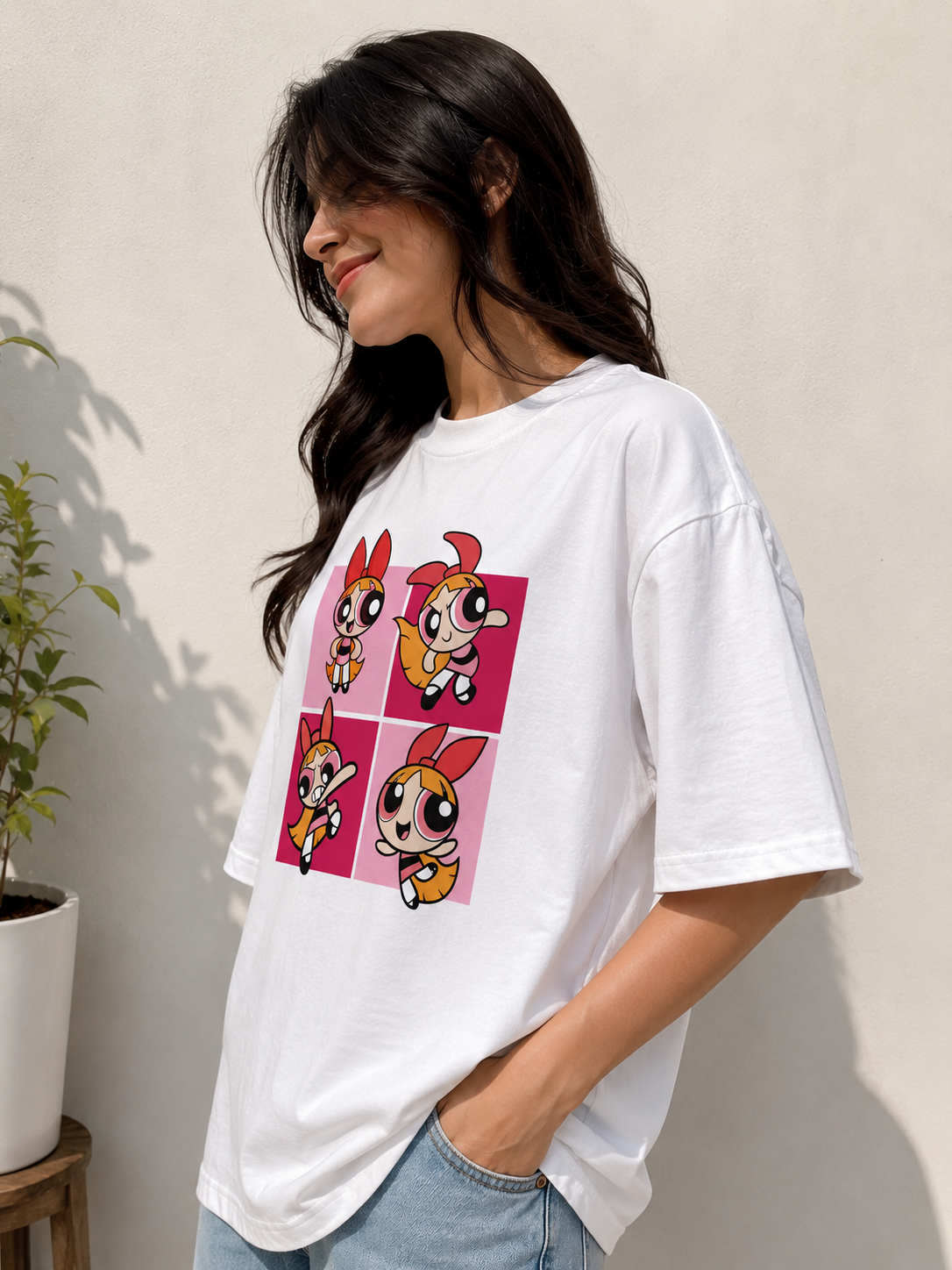 Powerpuff Girls Blossom Graphic Oversized T-Shirt