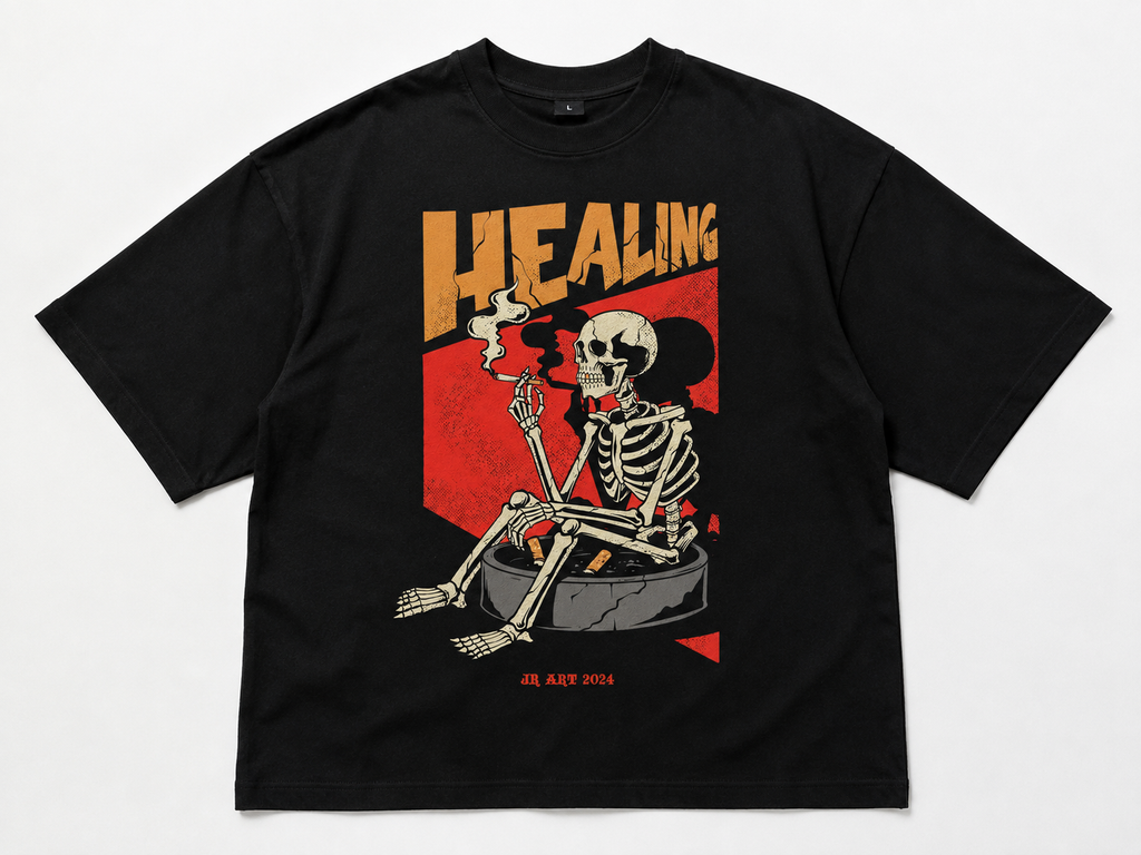 Healing Skul Oversized T-Shirt (Black)
