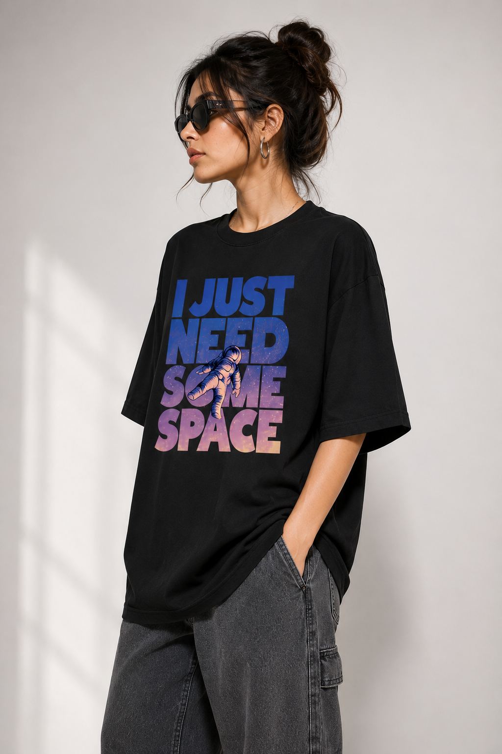 Just Need Some Space Graphic Oversized T-Shirt