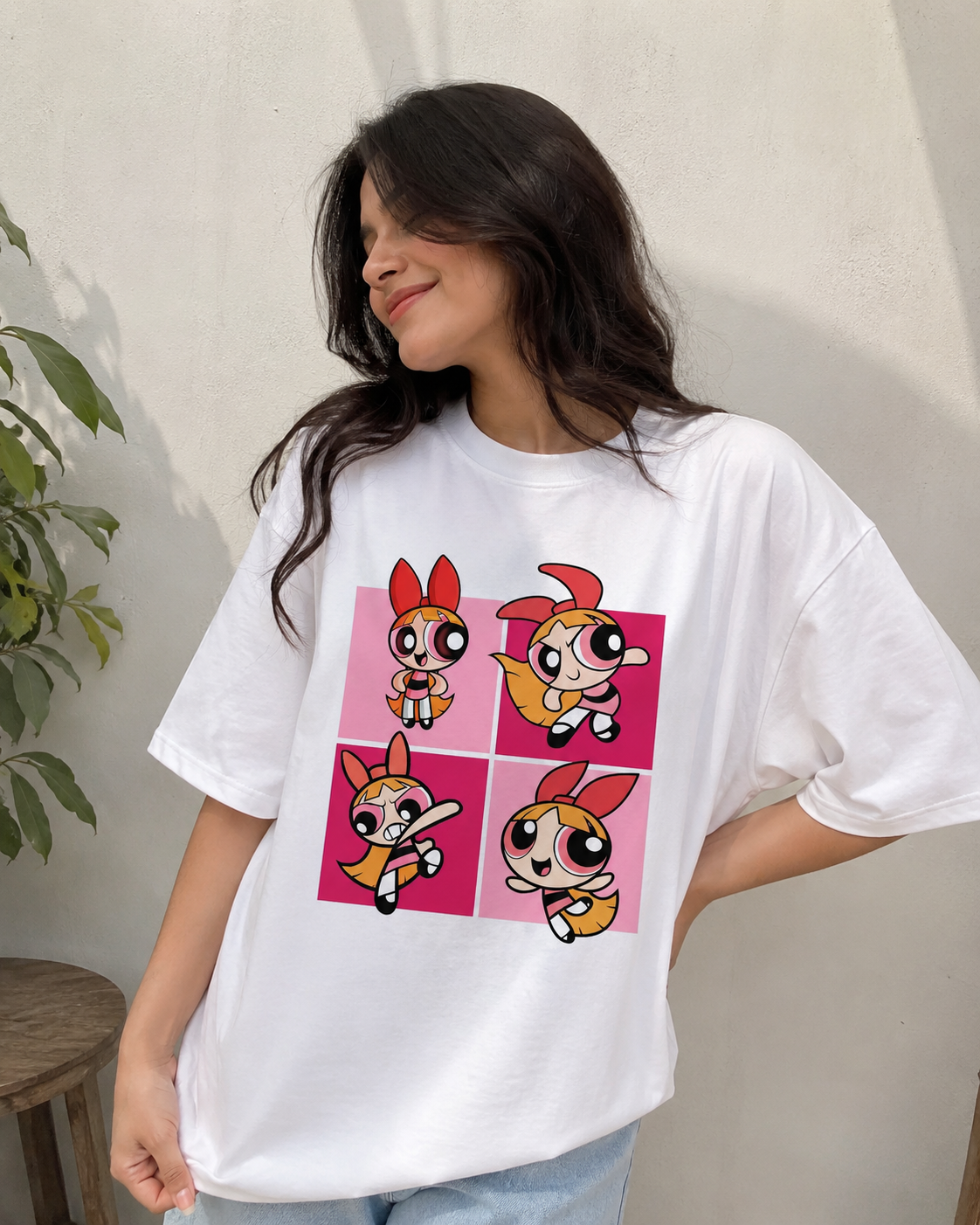 Powerpuff Girls Blossom Graphic Oversized T-Shirt
