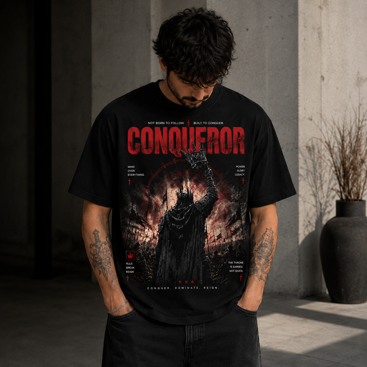 Conqueror – Crown of Kings Oversized Tee