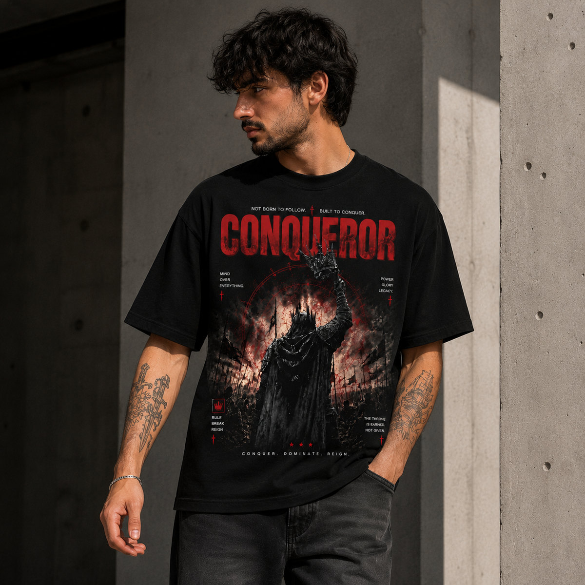 Conqueror – Crown of Kings Oversized Tee