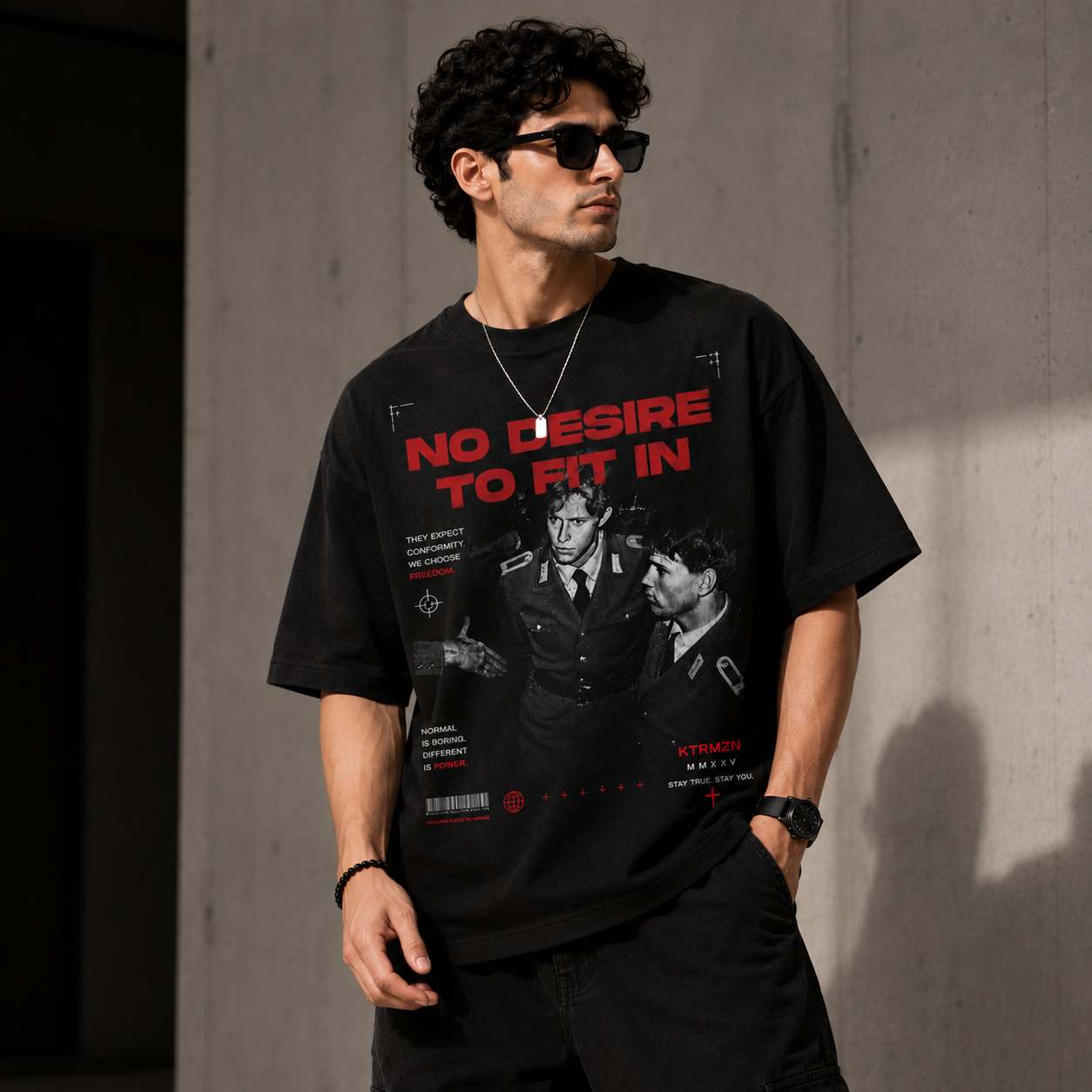 No Desire to Fit In – Oversized Tee