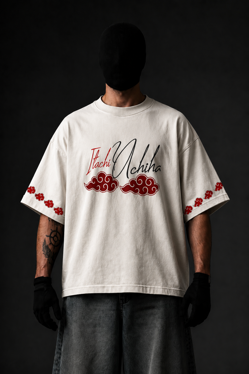 Itachi Inspired Oversized T-Shirt – Off White | 240 GSM Premium Cotton