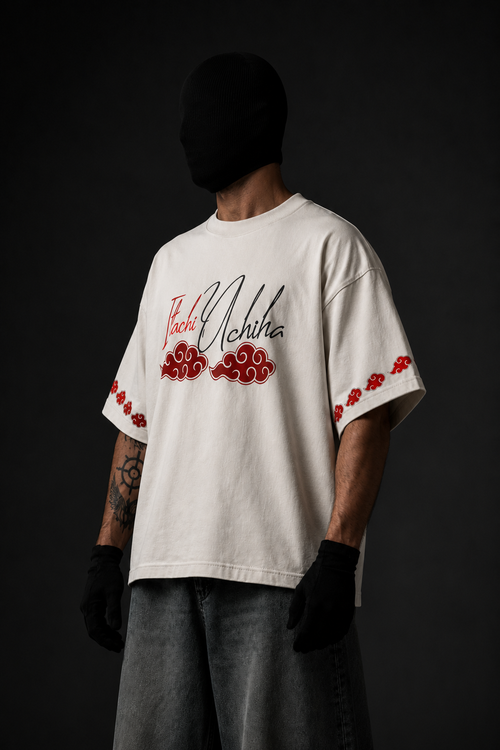 Itachi Inspired Oversized T-Shirt – Off White | 240 GSM Premium Cotton