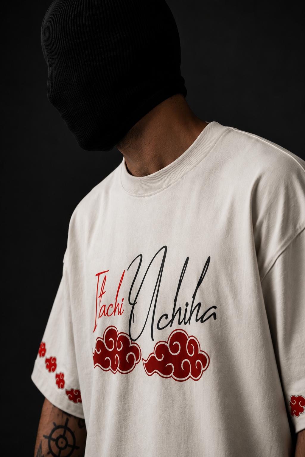 Itachi Inspired Oversized T-Shirt – Off White | 240 GSM Premium Cotton