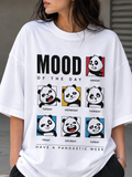 Panda Mood of the Day Graphic Oversized T-Shirt