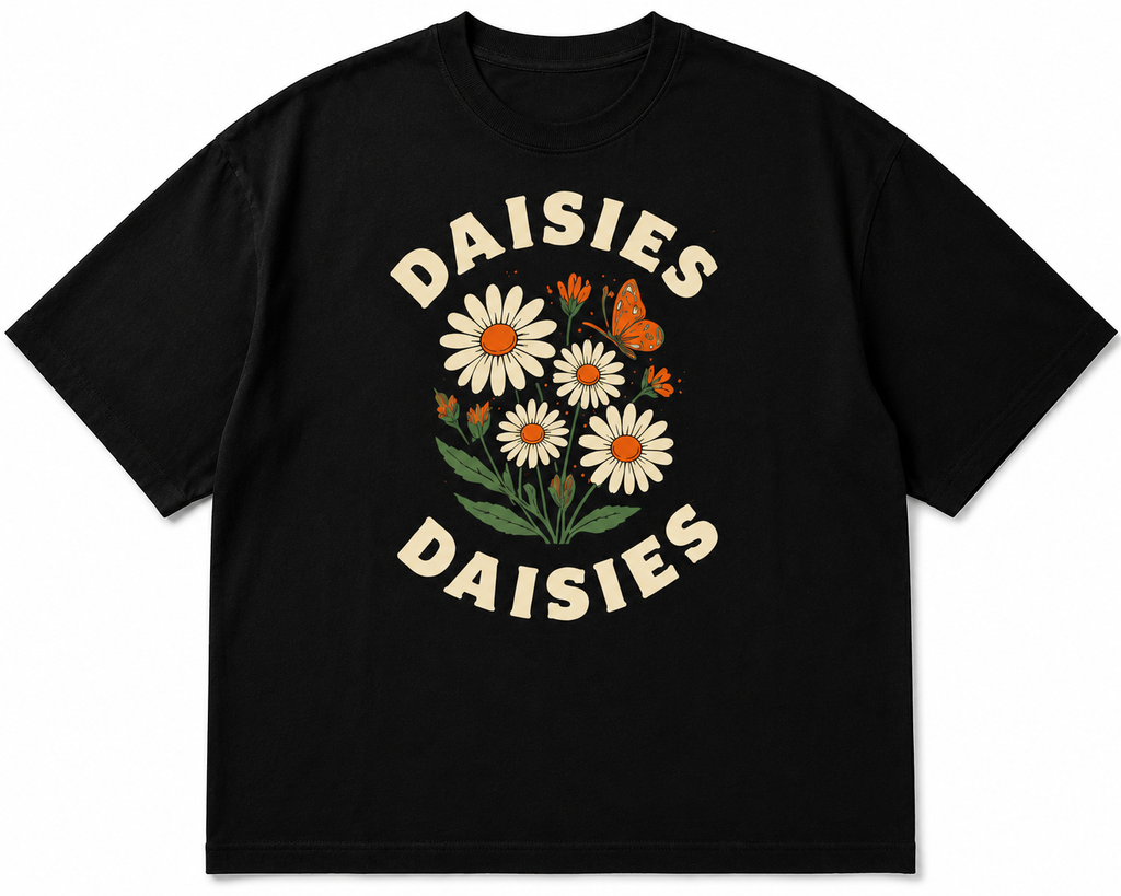 Daisies Floral Graphic Oversized T-Shirt