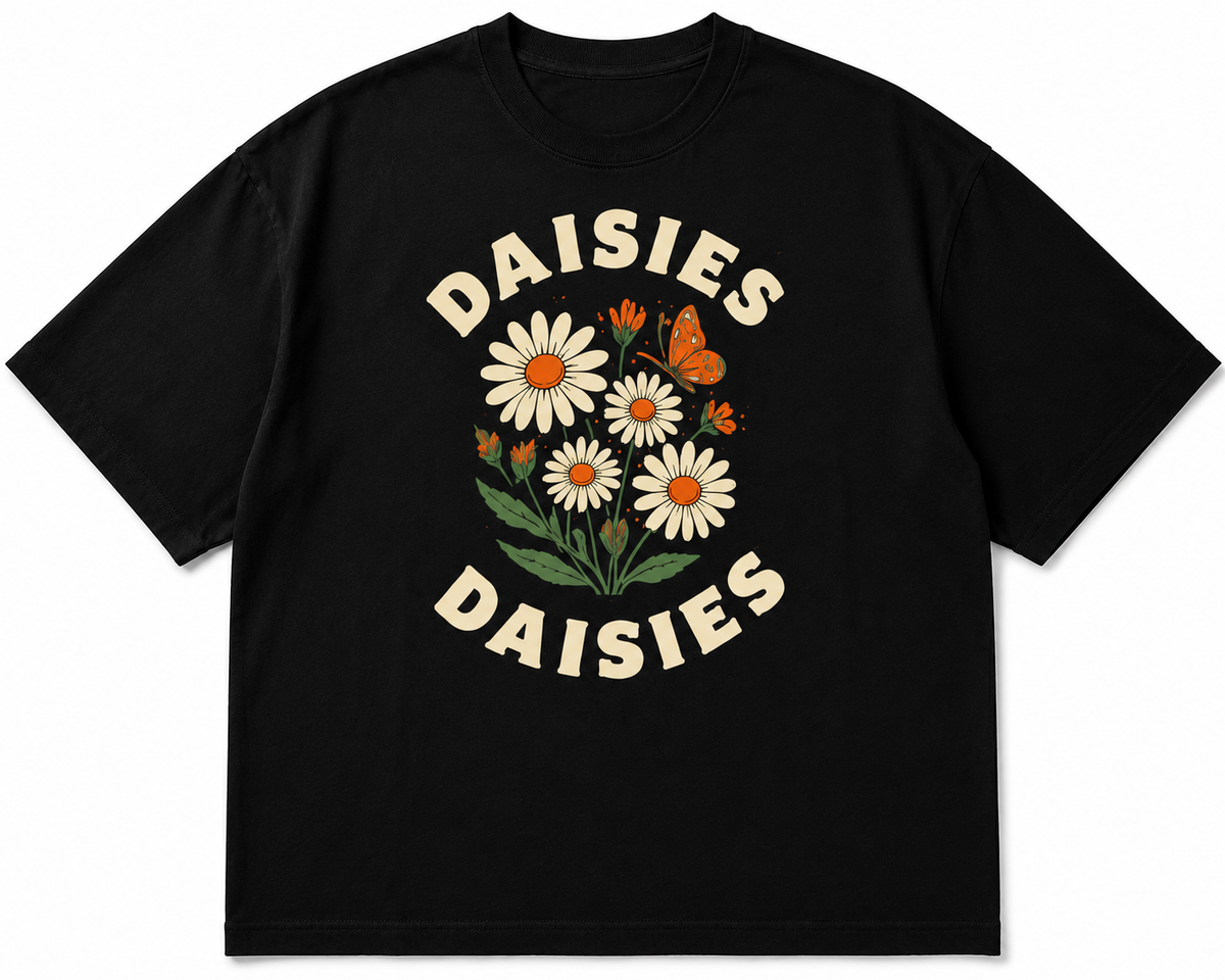 Daisies Floral Graphic Oversized T-Shirt