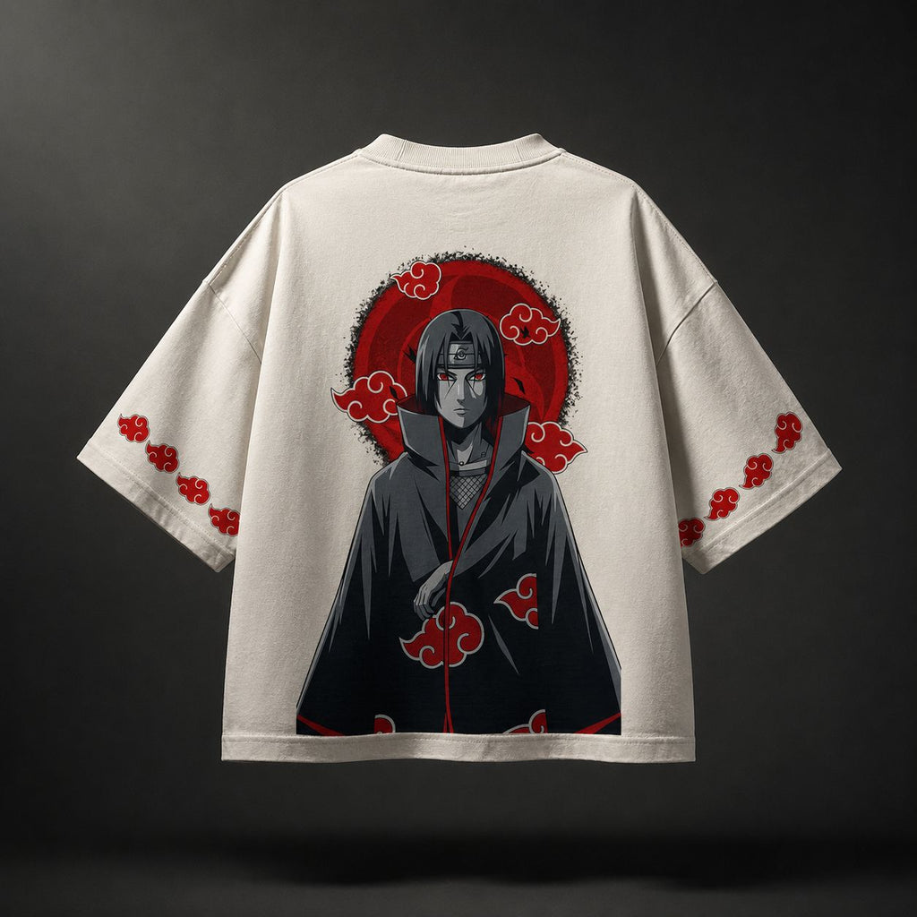 Itachi Inspired Oversized T-Shirt – Off White | 240 GSM Premium Cotton