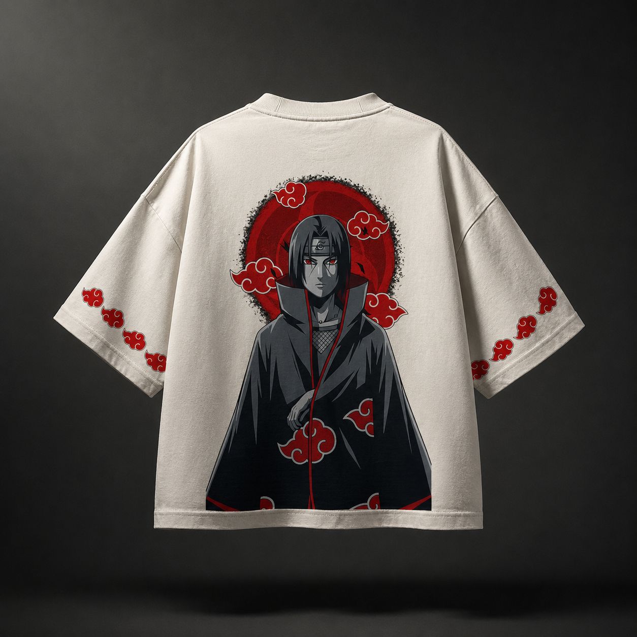 Itachi Inspired Oversized T-Shirt – Off White | 240 GSM Premium Cotton