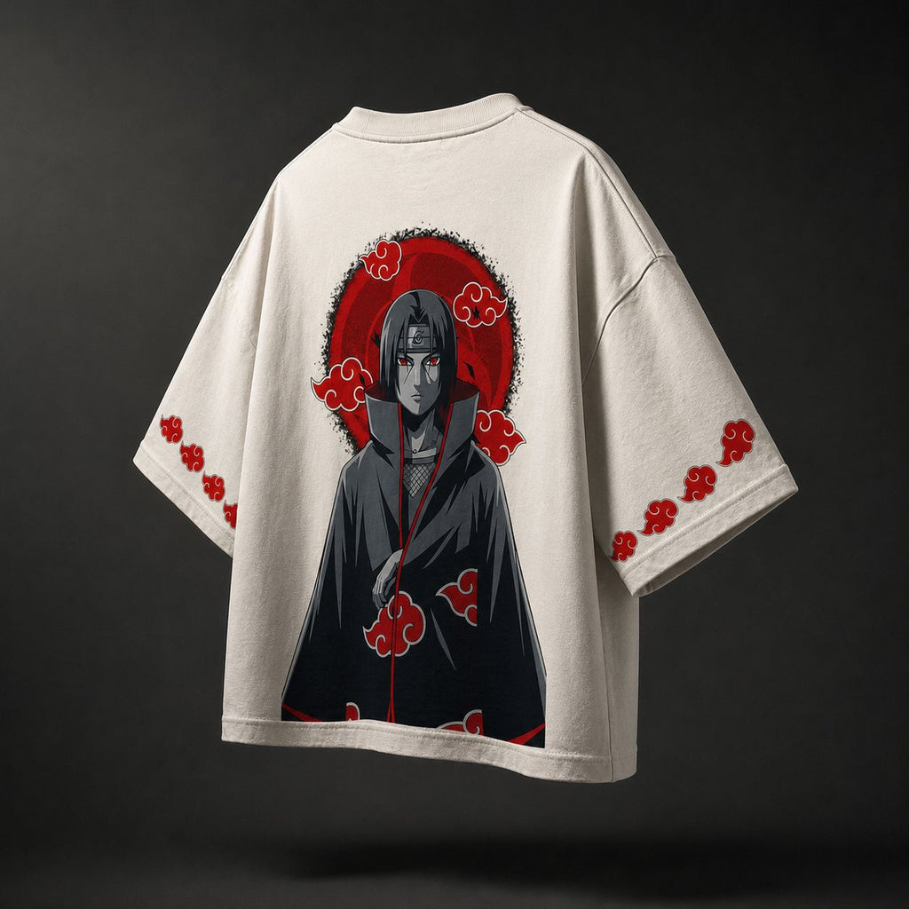 Itachi Inspired Oversized T-Shirt – Off White | 240 GSM Premium Cotton