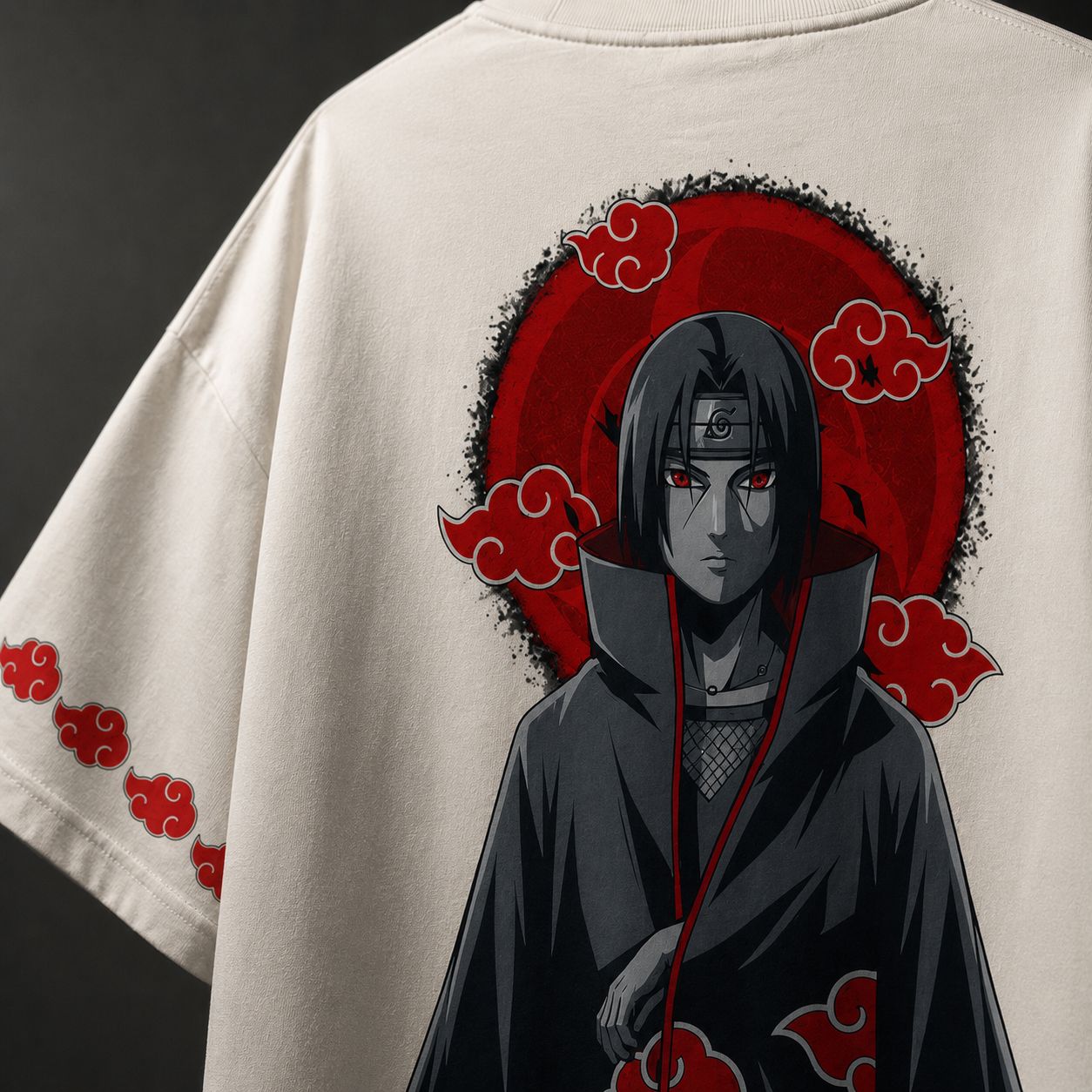 Itachi Inspired Oversized T-Shirt – Off White | 240 GSM Premium Cotton
